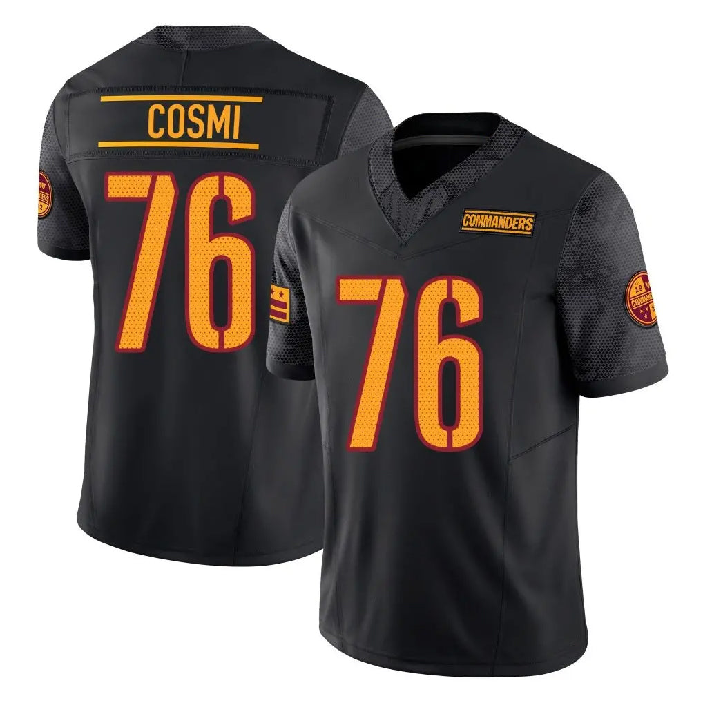 W.Commanders #76 Sam Cosmi Player Black Limited Vapor F.U.S.E. Home Game Gdoa Stitched Jerseys