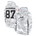 M.Vikings #87 T.J. Hockenson Player Arctic Camo Salute to Service Pullover Hoodies Limited Game Gdoa Stitched Jerseys