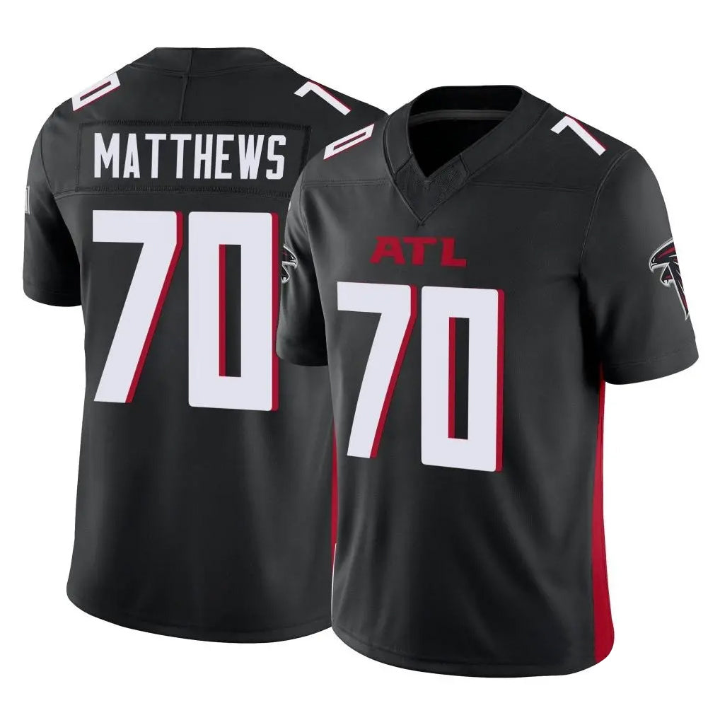 A.Falcons #70 Jake Matthews Player Black Vapor F.U.S.E. Limited Gdoa Stitched Jerseys