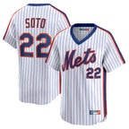 NY.Mets #22 Juan Soto Player White Cooperstown Collection T-shirt Game Fdoa Stitched Jerseys