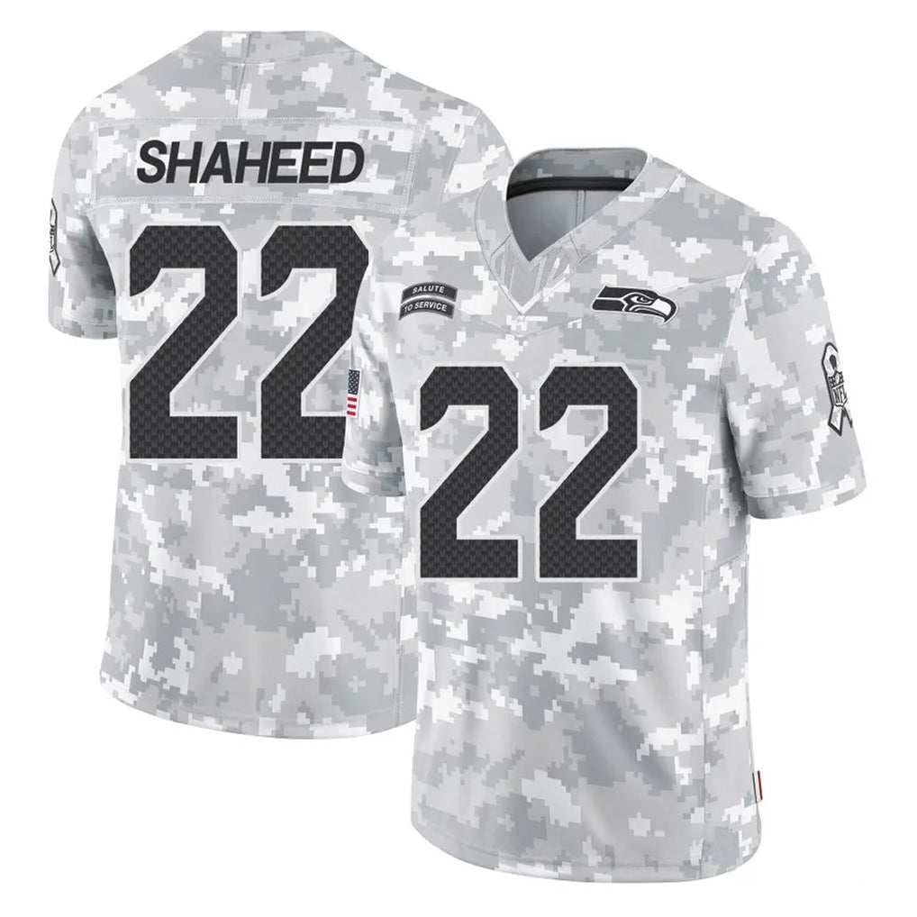 S.Seahawks #22 Rashid Shaheed Player Arctic Camo Limited Salute To Service Home Game Gdoa Stitched Jerseys
