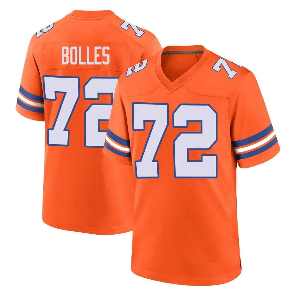 D.Broncos #72 Garett Bolles Player Orange Alternate Collection Throwback Game Gdoa Stitched Jerseys
