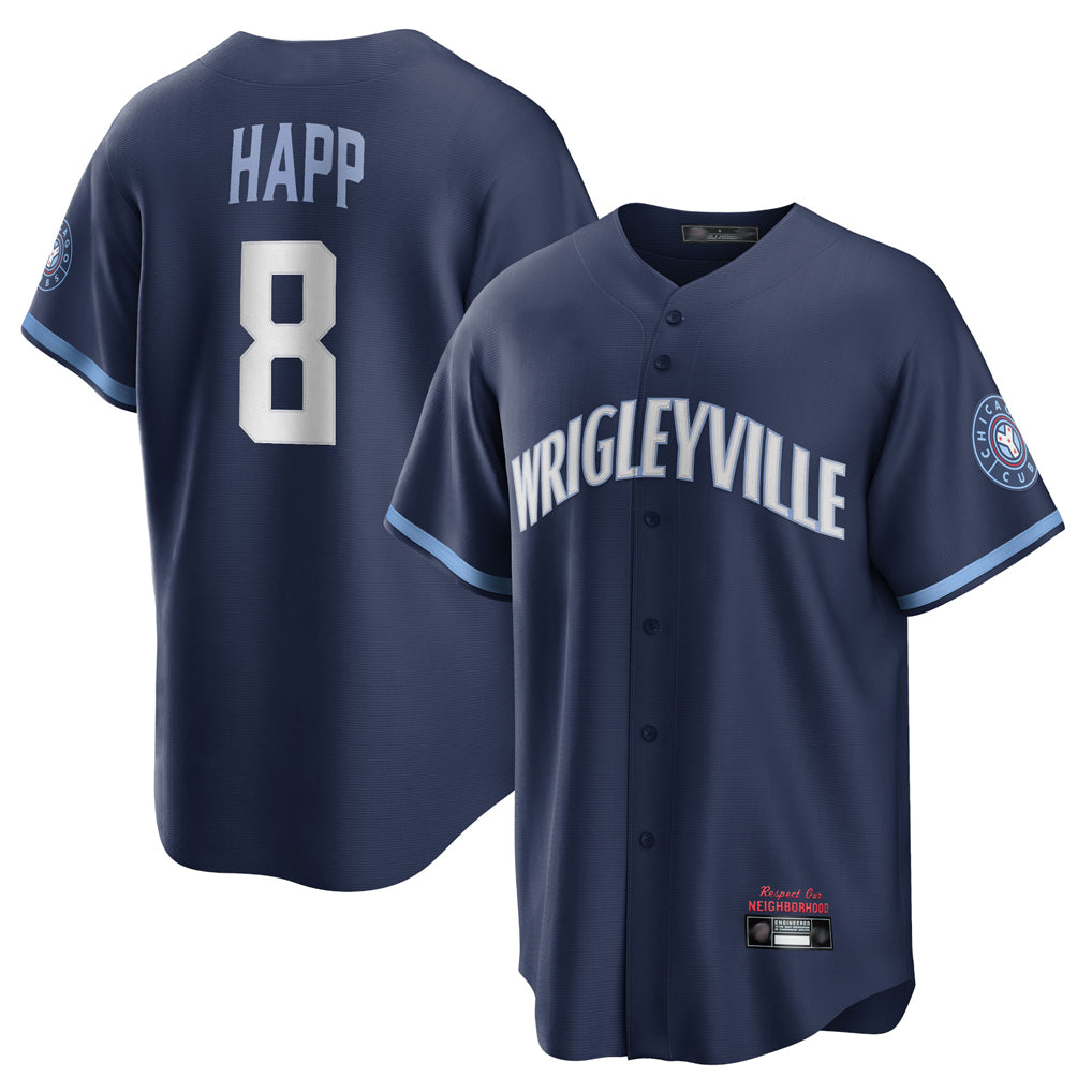 C.Cubs #8 Ian Happ Player Navy City Connect Home Game Gdoa Stitched Jerseys