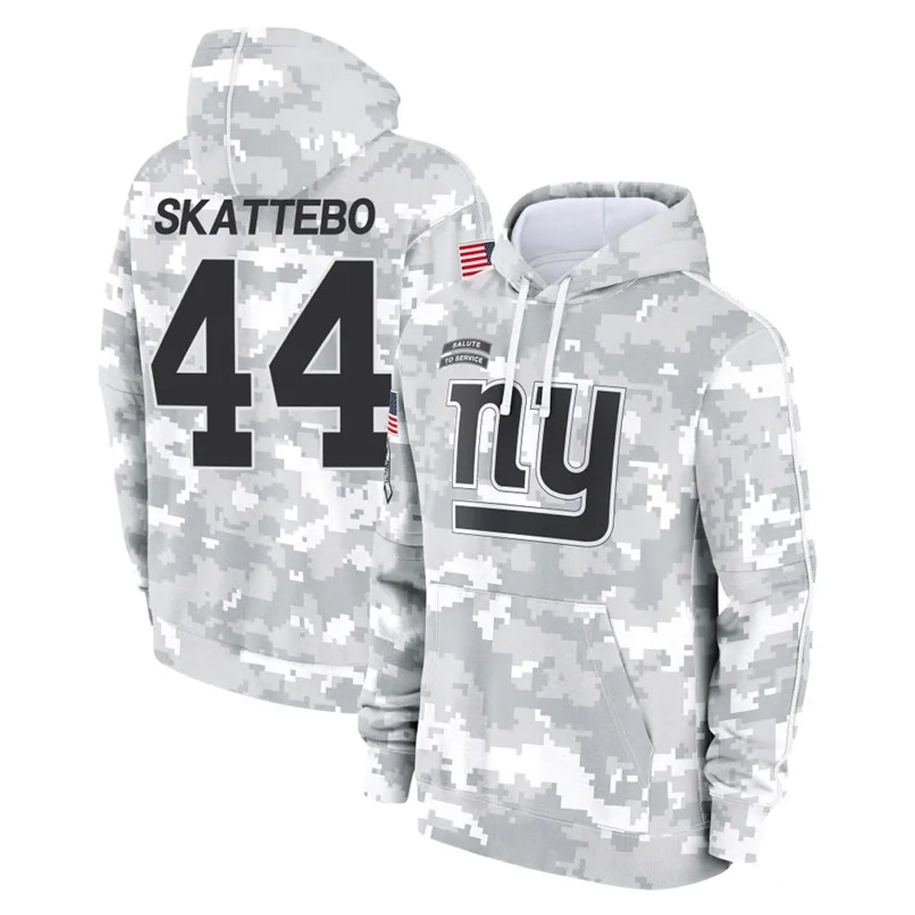 NY.Giants #44 Cam Skattebo Player Arctic Camo Salute to Service Pullover Hoodies Limited Game Gdoa Stitched Jerseys