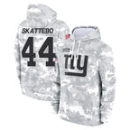 NY.Giants #44 Cam Skattebo Player Arctic Camo Salute to Service Pullover Hoodies Limited Game Gdoa Stitched Jerseys