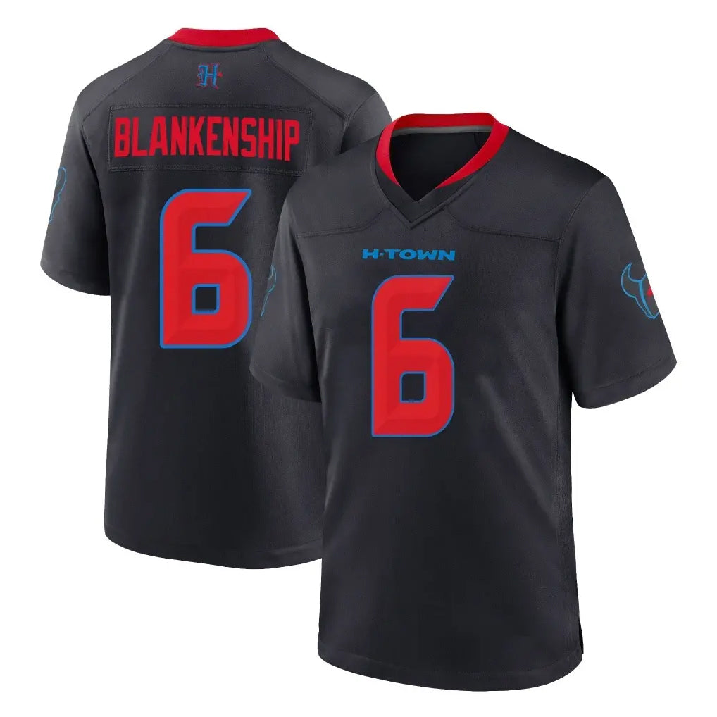 H.Texans #6 Reed Blankenship Player Navy 2nd Alternate Home Game Gdoa Stitched Jerseys
