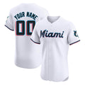 Custom M.Marlins White Limited Elite Home Game Any Name & Number Gdoa Stitched Jerseys