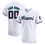 Custom M.Marlins White Limited Elite Home Game Any Name & Number Gdoa Stitched Jerseys