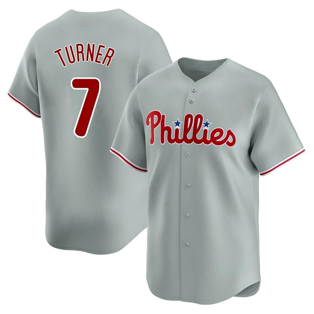 P.Phillies #7 Trea Turner Player Gray Home Limited Fdoa Stitched Jerseys