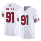 A.Cardinals #91 L.J. Collier Player Limited Elite Home White Gdoa Stitched Jerseys