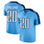 T.Titans #20 Tony Pollard Player Light Blue Limited Color Rush Home Game Gdoa Stitched Jerseys