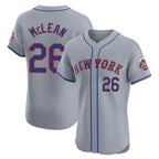NY.Mets #26 Nolan McLean Player Gray Road Limited Elite Home Fdoa Stitched Jerseys