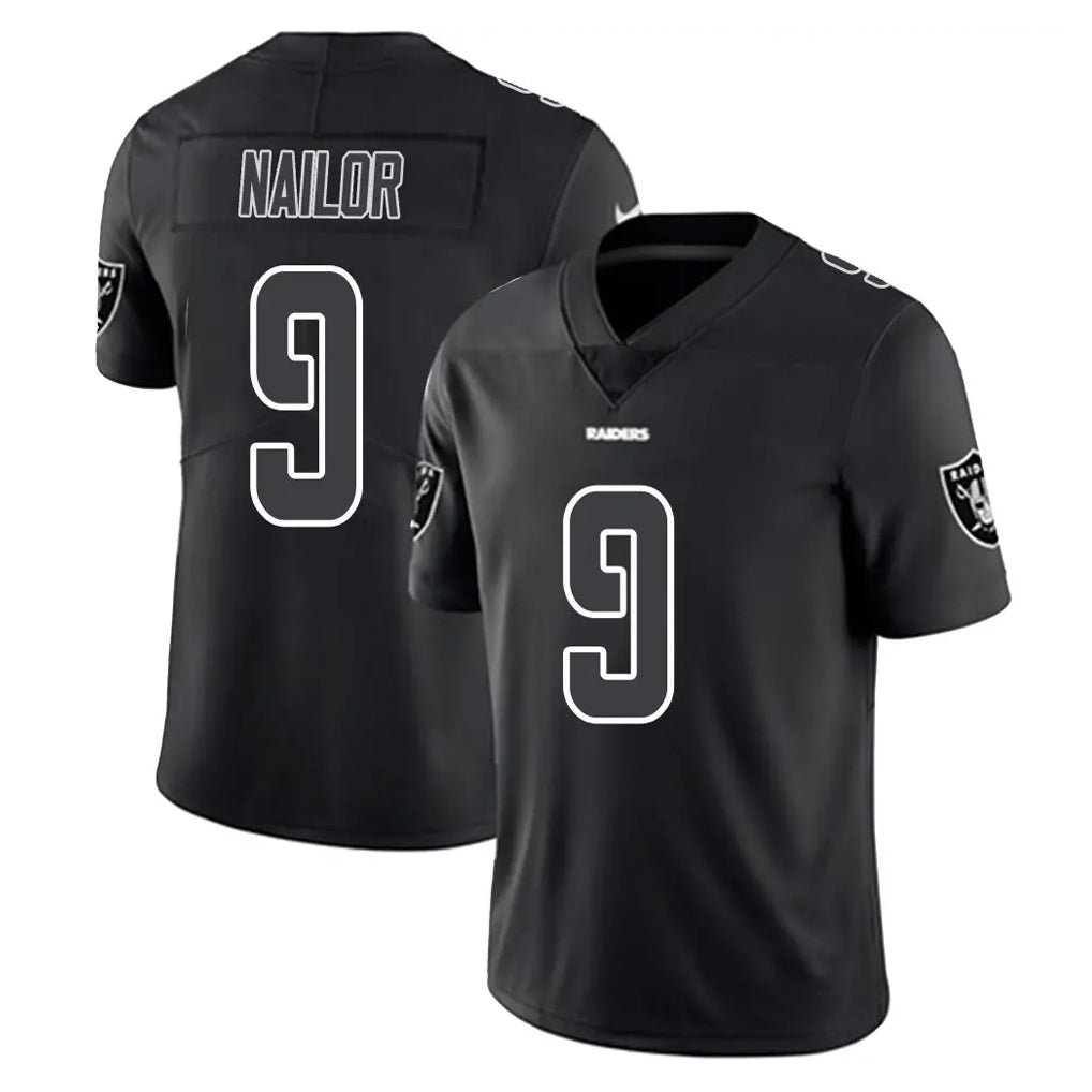 LV.Raiders #9 Jalen Nailor Player Black Limited Black Impact Home Game Gdoa Stitched Jerseys