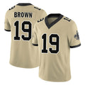 NO.Saints #19 Barion Brown Player Gold Limited Vapor F.U.S.E. Home Game Gdoa Stitched Jerseys
