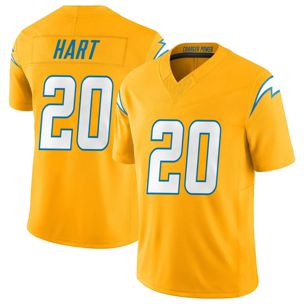 LA.Chargers #20 Cam Hart Player Gold Limited Vapor F.U.S.E. Home Game Gdoa Stitched Jerseys