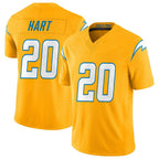 LA.Chargers #20 Cam Hart Player Gold Limited Vapor F.U.S.E. Home Game Gdoa Stitched Jerseys