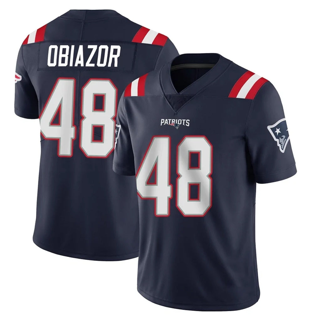 NE.Patriots #48 Namdi Obiazor Player Navy Vapor Untouchable Home Game Gdoa Stitched Jerseys