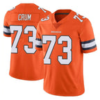 D.Broncos #73 Frank Crum Player Orange Vapor Untouchable Limited Home Game Gdoa Stitched Jerseys