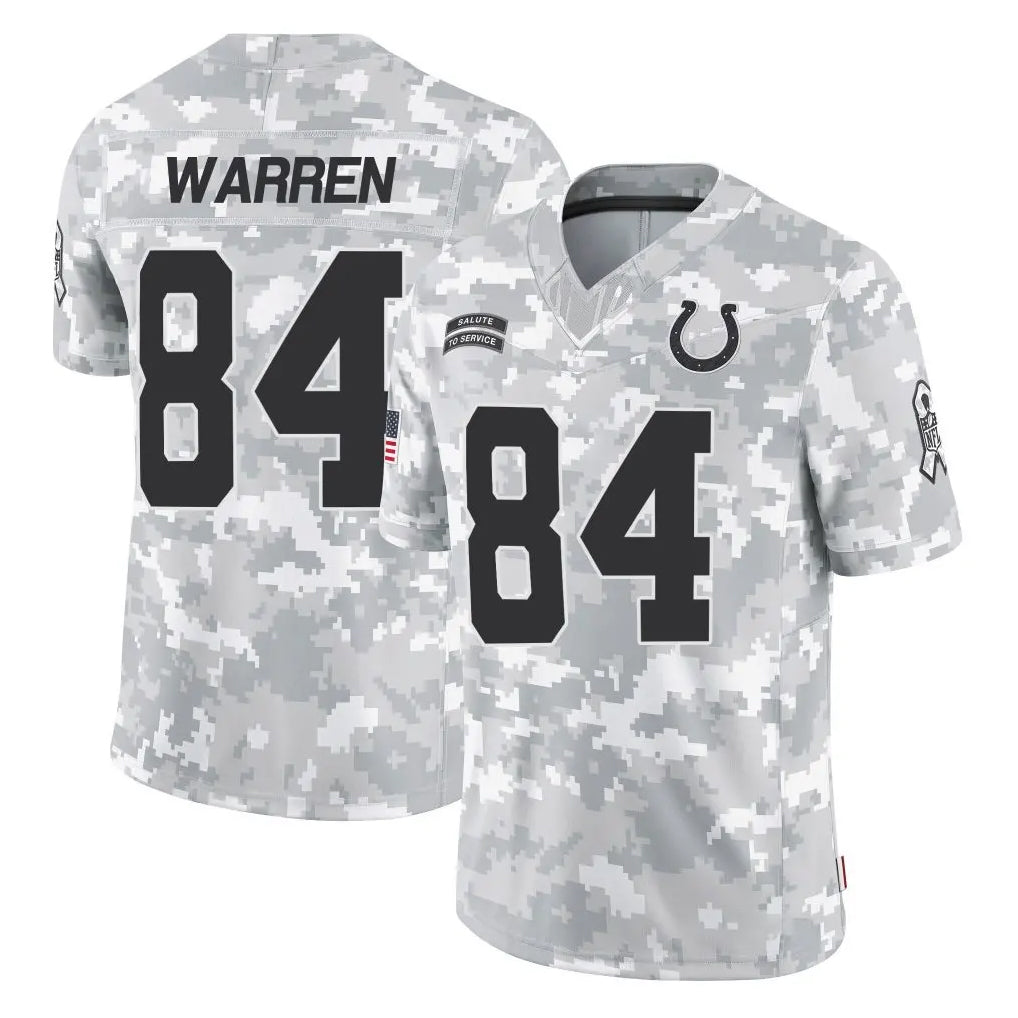IN.Colts #84 Tyler Warren Player Arctic Camo Salute To Service Limited Game Gdoa Stitched Jerseys