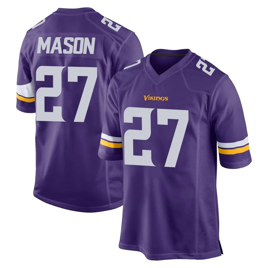 M.Vikings #27 Jordan Mason Player Purple Home Game Gdoa Stitched Jerseys