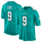 M.Dolphins #9 Joshua Uche Player Aqua Team Color Home Game Gdoa Stitched Jerseys
