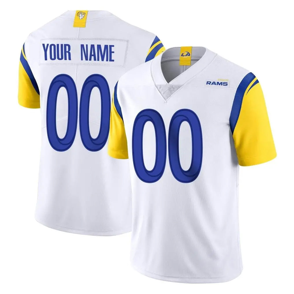 Custom LA.Rams White Limited Vapor Untouchable Home Game Any Name & Numbers Gdoa Stitched Jerseys