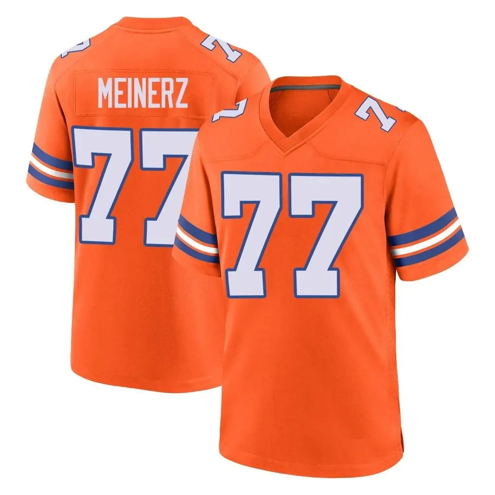 D.Broncos #77 Quinn Meinerz Player Orange Alternate Collection Throwback Game Gdoa Stitched Jerseys