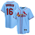 St. Louis Cardinals #16 Nolan Gorman Player Light Blue Home Game Fdoa Stitched Jerseys