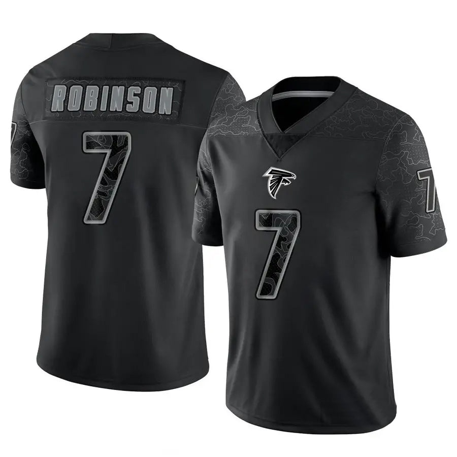 A.Falcons #7 Bijan Robinson Player Black RFLCTV Limited Gdoa Stitched Jerseys