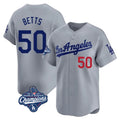 LA.Dodgers #50 Mookie Betts Player Gray World Series Meet Limited Home Fdoa Stitched Jerseys