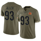 C.Bengals #93 Jonathan Allen Player Olive Salute to Service Limited Game Gdoa Stitched Jerseys