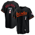 B.Orioles #7 Jackson Holliday Player Black USA 250 Fourth of July Home Game Gdoa Stitched Jerseys