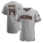 A.Diamondbacks #14 Gabriel Moreno Player Gray Road Limited Elite Home Game Gdoa Stitched Jerseys