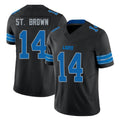 D.Lions #14 Amon-Ra St. Brown Player Black Alternate Vapor F.U.S.E. Limited Home Game Gdoa Stitched Jerseys