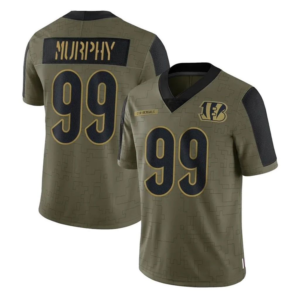 C.Bengals #99 Myles Murphy Player Olive Salute to Service Game Gdoa Stitched Jerseys