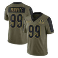 C.Bengals #99 Myles Murphy Player Olive Salute to Service Game Gdoa Stitched Jerseys
