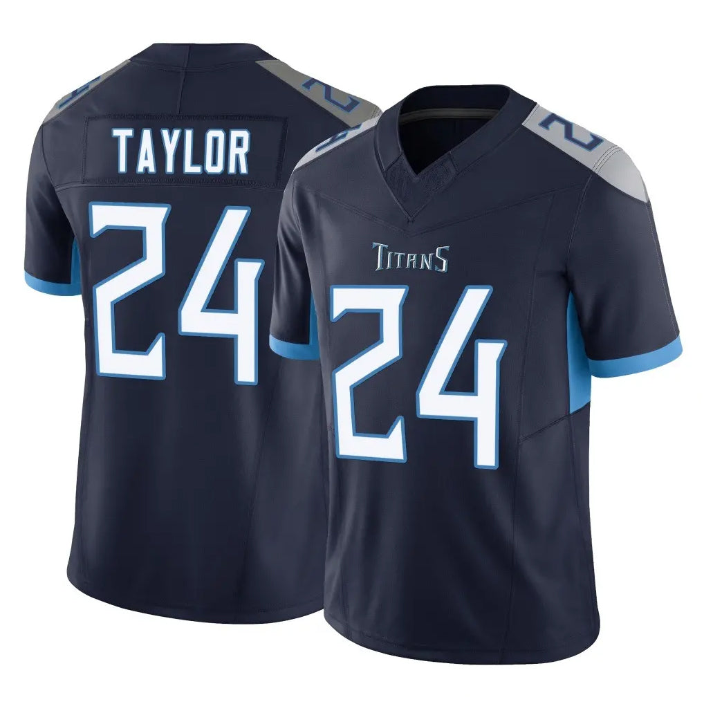 T.Titans #24 Alontae Taylor Player Navy Limited Vapor F.U.S.E. Home Game Gdoa Stitched Jerseys