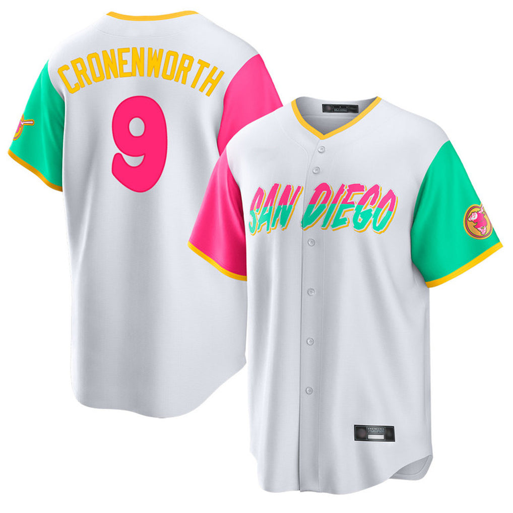 S.Diego Padres #9 Jake Cronenworth Player White City Connect Home Game Fdoa Stitched Jerseys