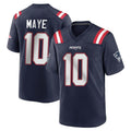 NE.Patriots #10 Drake Maye Player Navy Home Game Gdoa Stitched Jerseys