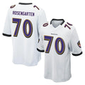 B.Ravens #70 Roger Rosengarten Player White Alternate Home Game Gdoa Stitched Jerseys