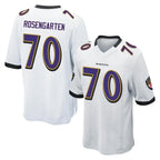 B.Ravens #70 Roger Rosengarten Player White Alternate Home Game Gdoa Stitched Jerseys
