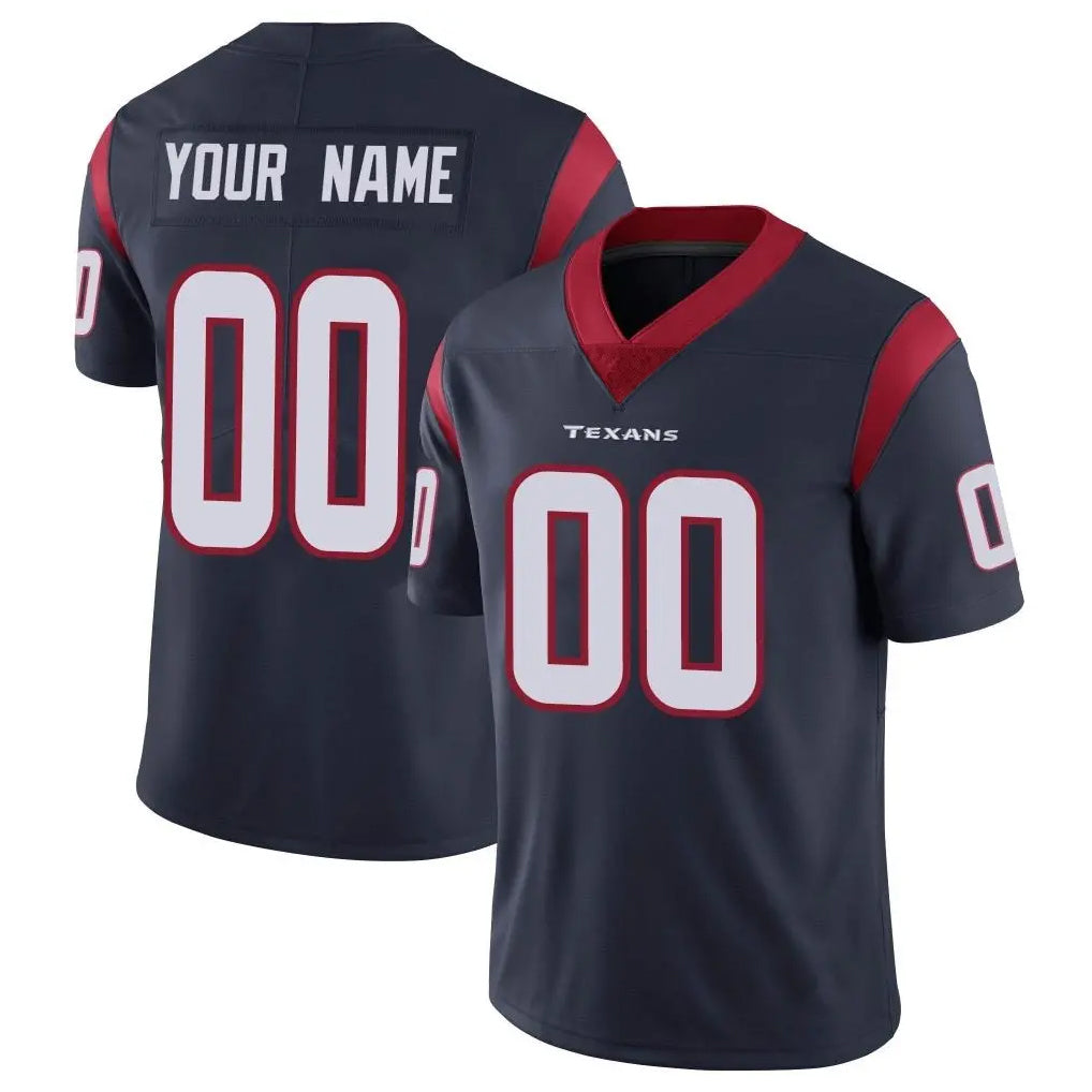 Custom H.Texans Navy Limited Vapor Untouchable Home Game Any Name & Numbers Gdoa Stitched Jerseys
