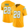 LA.Chargers #28 Kimani Vidal Player Gold Limited Vapor F.U.S.E. Home Game Gdoa Stitched Jerseys