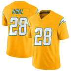 LA.Chargers #28 Kimani Vidal Player Gold Limited Vapor F.U.S.E. Home Game Gdoa Stitched Jerseys
