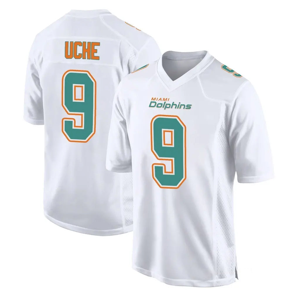 M.Dolphins #9 Joshua Uche Player White Fashion Home Game Gdoa Stitched Jerseys