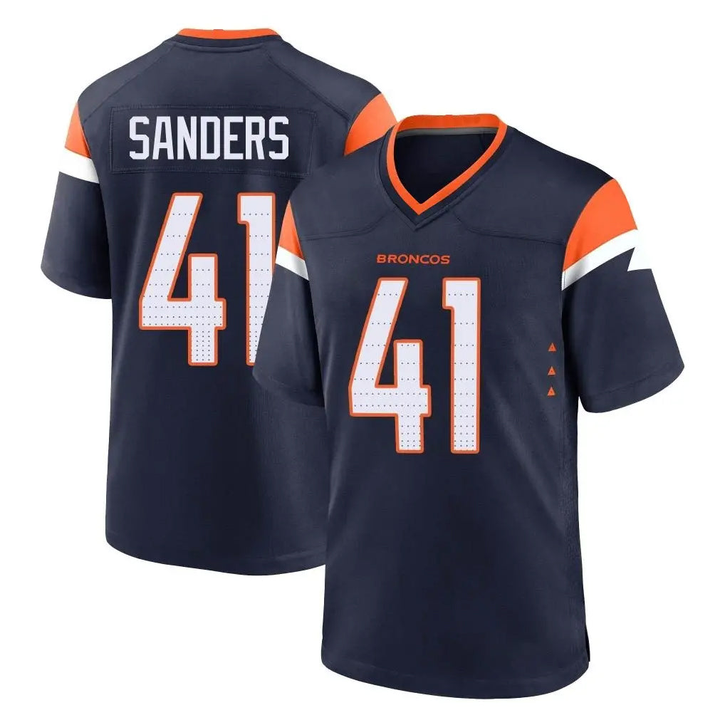 D.Broncos #41 Drew Sanders Player Navy Home Game Gdoa Stitched Jerseys