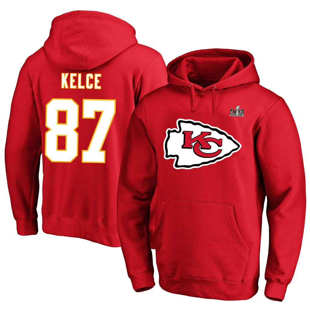 KC.Chiefs #87 Travis Kelce Player Red Pullover Hoodies Gdoa Stitched  Jerseys