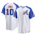 A.Braves #10 Chipper Jones Player White City Connect Home Game Gdoa Stitched Jerseys