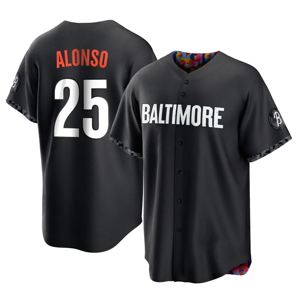 B.Orioles #25 Pete Alonso Player Black City Connect Home Game Gdoa Stitched Jerseys