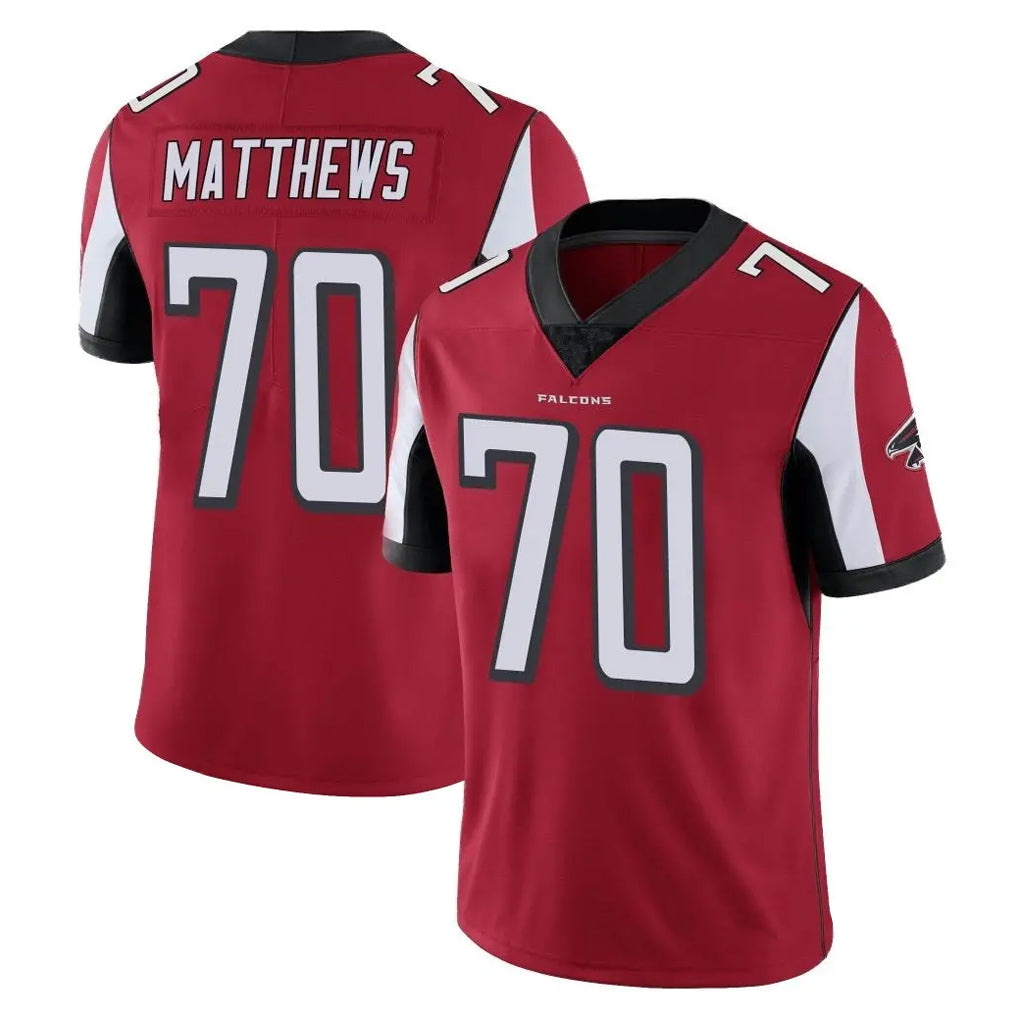 A.Falcons #70 Jake Matthews Player Red Color Vapor Untouchable Limited Home Game Gdoa Stitched Jerseys